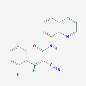 molecular formula C19H12FN3O B2703403 (Z)-2-cyano-3-(2-fluorophenyl)-N-(quinolin-8-yl)acrylamide CAS No. 488734-75-4