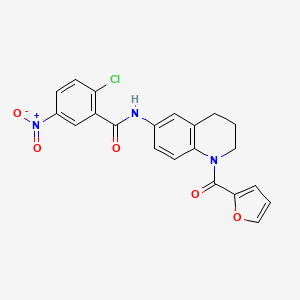 2-chloro-N-(1-(furan-2-carbonyl)-1,2,3,4-tetrahydroquinolin-6-yl)-5-nitrobenzamide