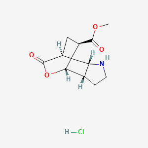 Methyl (1S,2R,6S,7S,11R)-9-oxo-8-oxa-3-azatricyclo[5.2.2.02,6]undecane-11-carboxylate;hydrochloride