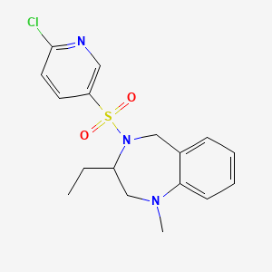 molecular formula C17H20ClN3O2S B2703412 4-[(6-chloropyridin-3-yl)sulfonyl]-3-ethyl-1-methyl-2,3,4,5-tetrahydro-1H-1,4-benzodiazepine CAS No. 2094884-38-3