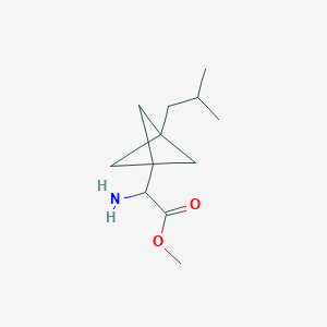 molecular formula C12H21NO2 B2703417 Methyl 2-amino-2-[3-(2-methylpropyl)-1-bicyclo[1.1.1]pentanyl]acetate CAS No. 2287268-44-2