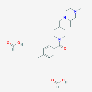 molecular formula C23H37N3O5 B2703419 (4-((2,4-Dimethylpiperazin-1-yl)methyl)piperidin-1-yl)(4-ethylphenyl)methanone diformate CAS No. 1421478-24-1