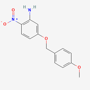 molecular formula C14H14N2O4 B2703424 5-[(4-Methoxyphenyl)methoxy]-2-nitro-aniline CAS No. 1970100-27-6