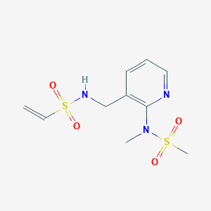 molecular formula C10H15N3O4S2 B2703431 N-((2-(N-methylmethylsulfonamido)pyridin-3-yl)methyl)ethenesulfonamide CAS No. 2185590-50-3