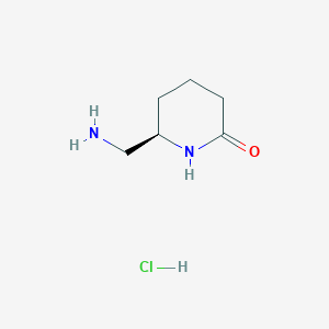 molecular formula C6H13ClN2O B2703436 (6R)-6-(氨甲基)哌啶-2-酮；盐酸 CAS No. 2126143-91-5