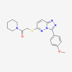 molecular formula C19H21N5O2S B2703438 2-((3-(4-Methoxyphenyl)-[1,2,4]triazolo[4,3-b]pyridazin-6-yl)thio)-1-(piperidin-1-yl)ethanone CAS No. 852376-15-9