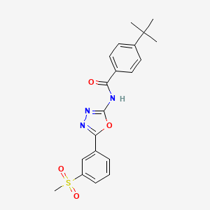 molecular formula C20H21N3O4S B2703439 4-tert-butyl-N-[5-(3-methylsulfonylphenyl)-1,3,4-oxadiazol-2-yl]benzamide CAS No. 886930-81-0