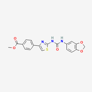 molecular formula C19H15N3O5S B2703442 Methyl 4-(2-(3-(benzo[d][1,3]dioxol-5-yl)ureido)thiazol-4-yl)benzoate CAS No. 1207025-64-6