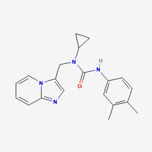 molecular formula C20H22N4O B2703444 1-Cyclopropyl-3-(3,4-dimethylphenyl)-1-(imidazo[1,2-a]pyridin-3-ylmethyl)urea CAS No. 1448132-83-9