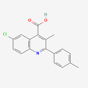 molecular formula C18H14ClNO2 B2703454 6-Chloro-3-methyl-2-(4-methylphenyl)quinoline-4-carboxylic acid CAS No. 847503-15-5