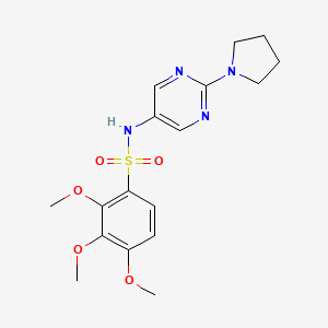 2,3,4-trimethoxy-N-(2-(pyrrolidin-1-yl)pyrimidin-5-yl)benzenesulfonamide