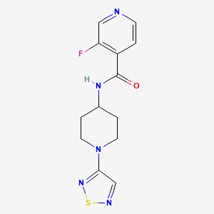 molecular formula C13H14FN5OS B2703463 3-fluoro-N-[1-(1,2,5-thiadiazol-3-yl)piperidin-4-yl]pyridine-4-carboxamide CAS No. 2097893-90-6