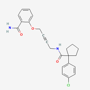 2-((4-(1-(4-Chlorophenyl)cyclopentanecarboxamido)but-2-yn-1-yl)oxy)benzamide