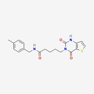 molecular formula C19H21N3O3S B2703480 5-(2,4-dioxo-1H-thieno[3,2-d]pyrimidin-3-yl)-N-[(4-methylphenyl)methyl]pentanamide CAS No. 866341-14-2