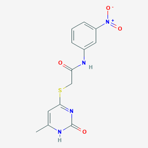 molecular formula C13H12N4O4S B2703481 2-[(6-methyl-2-oxo-1H-pyrimidin-4-yl)sulfanyl]-N-(3-nitrophenyl)acetamide CAS No. 905694-28-2