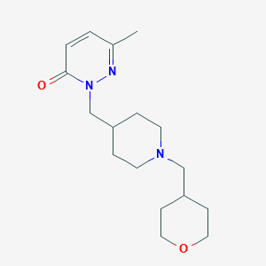 molecular formula C17H27N3O2 B2703494 6-Methyl-2-({1-[(oxan-4-yl)methyl]piperidin-4-yl}methyl)-2,3-dihydropyridazin-3-one CAS No. 2097872-51-8