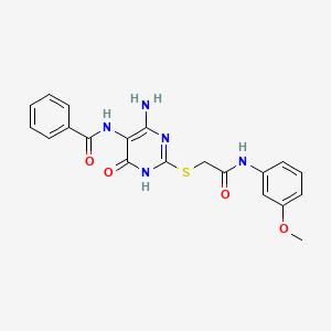 N-(4-amino-2-((2-((3-methoxyphenyl)amino)-2-oxoethyl)thio)-6-oxo-1,6-dihydropyrimidin-5-yl)benzamide