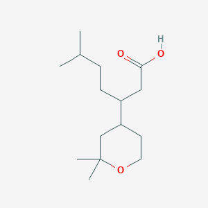 molecular formula C15H28O3 B2703511 3-(2,2-dimethyltetrahydro-2H-pyran-4-yl)-6-methylheptanoic acid CAS No. 859112-15-5
