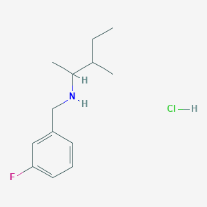 molecular formula C13H21ClFN B2703512 N-(3-氟苄基)-3-甲基戊醇-2-胺 盐酸 CAS No. 2225154-26-5