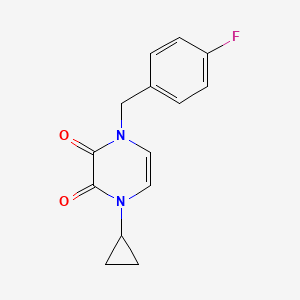 1-Cyclopropyl-4-[(4-fluorophenyl)methyl]pyrazine-2,3-dione