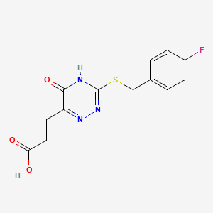 3-(3-((4-Fluorobenzyl)thio)-5-oxo-4,5-dihydro-1,2,4-triazin-6-yl)propanoic acid