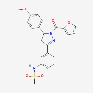 N-(3-(1-(furan-2-carbonyl)-5-(4-methoxyphenyl)-4,5-dihydro-1H-pyrazol-3-yl)phenyl)methanesulfonamide