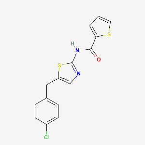 molecular formula C15H11ClN2OS2 B2703522 N-(5-(4-chlorobenzyl)thiazol-2-yl)thiophene-2-carboxamide CAS No. 301176-72-7