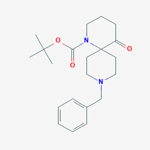 molecular formula C21H30N2O3 B2703524 Tert-butyl 9-benzyl-5-oxo-1,9-diazaspiro[5.5]undecane-1-carboxylate CAS No. 2580236-25-3