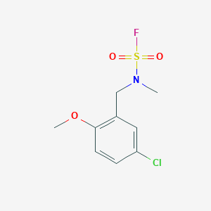 molecular formula C9H11ClFNO3S B2703525 N-[(5-Chloro-2-methoxyphenyl)methyl]-N-methylsulfamoyl fluoride CAS No. 2411311-46-9
