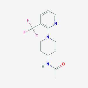 molecular formula C13H16F3N3O B2703529 N-(1-(3-(三氟甲基)吡啶-2-基)哌啶-4-基)乙酰胺 CAS No. 2034462-42-3
