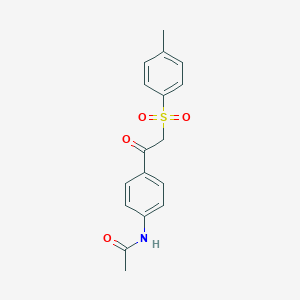 molecular formula C17H17NO4S B270353 N-(4-{2-[(4-methylphenyl)sulfonyl]acetyl}phenyl)acetamide 