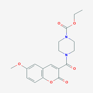 Ethyl 4-[(6-methoxy-2-oxochromen-3-yl)carbonyl]piperazinecarboxylate