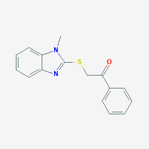 molecular formula C16H14N2OS B270354 2-[(1-methyl-1H-benzimidazol-2-yl)sulfanyl]-1-phenylethanone 
