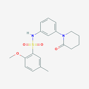 molecular formula C19H22N2O4S B2703540 2-methoxy-5-methyl-N-(3-(2-oxopiperidin-1-yl)phenyl)benzenesulfonamide CAS No. 941983-11-5