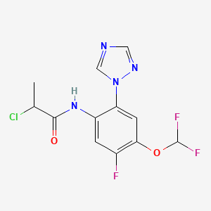 2-Chloro-N-[4-(difluoromethoxy)-5-fluoro-2-(1,2,4-triazol-1-yl)phenyl]propanamide