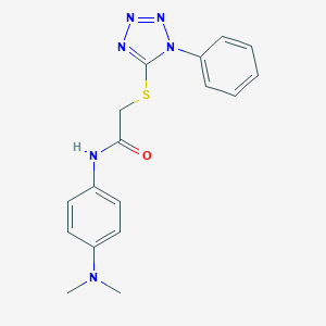 molecular formula C17H18N6OS B270355 N-[4-(dimethylamino)phenyl]-2-[(1-phenyl-1H-tetraazol-5-yl)sulfanyl]acetamide 