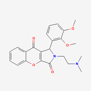 molecular formula C23H24N2O5 B2703551 1-(2,3-Dimethoxyphenyl)-2-(2-(dimethylamino)ethyl)-1,2-dihydrochromeno[2,3-c]pyrrole-3,9-dione CAS No. 847163-91-1