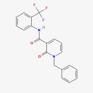 molecular formula C20H15F3N2O2 B2703552 1-benzyl-2-oxo-N-[2-(trifluoromethyl)phenyl]pyridine-3-carboxamide CAS No. 933205-23-3