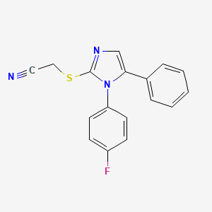 2-((1-(4-fluorophenyl)-5-phenyl-1H-imidazol-2-yl)thio)acetonitrile