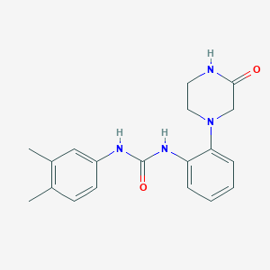 molecular formula C19H22N4O2 B2703556 1-(3,4-二甲基苯基)-3-(2-(3-氧代哌嗪-1-基)苯基)脲 CAS No. 1226454-62-1