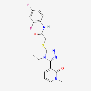 N-(2,4-difluorophenyl)-2-((4-ethyl-5-(1-methyl-2-oxo-1,2-dihydropyridin-3-yl)-4H-1,2,4-triazol-3-yl)thio)acetamide