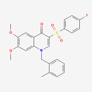 3-(4-Fluorophenyl)sulfonyl-6,7-dimethoxy-1-[(2-methylphenyl)methyl]quinolin-4-one