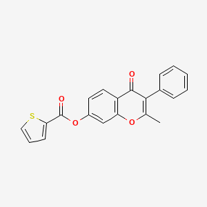 molecular formula C21H14O4S B2703564 2-methyl-4-oxo-3-phenyl-4H-chromen-7-yl thiophene-2-carboxylate CAS No. 618390-55-9