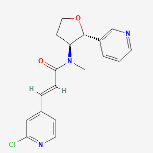 molecular formula C18H18ClN3O2 B2703565 (E)-3-(2-Chloropyridin-4-yl)-N-methyl-N-[(2R,3S)-2-pyridin-3-yloxolan-3-yl]prop-2-enamide CAS No. 2093965-97-8