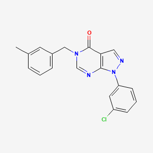 molecular formula C19H15ClN4O B2703566 1-(3-Chlorophenyl)-5-[(3-methylphenyl)methyl]pyrazolo[3,4-d]pyrimidin-4-one CAS No. 895018-17-4