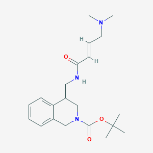 molecular formula C21H31N3O3 B2703568 Tert-butyl 4-[[[(E)-4-(dimethylamino)but-2-enoyl]amino]methyl]-3,4-dihydro-1H-isoquinoline-2-carboxylate CAS No. 2411335-12-9