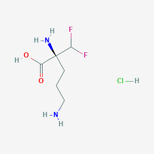 molecular formula C6H13ClF2N2O2 B2703580 L-Eflornithine (monohydrochloride) CAS No. 69955-42-6; 70052-12-9