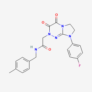 molecular formula C21H20FN5O3 B2703586 2-(8-(4-氟苯基)-3,4-二氧代-3,4,7,8-四氢咪唑[2,1-c][1,2,4]三嗪-2(6H)-基)-N-(4-甲基苄基)乙酰胺 CAS No. 941887-97-4