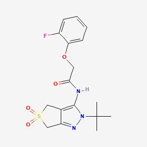 molecular formula C17H20FN3O4S B2703588 N-(2-(叔丁基)-5,5-二氧代-4,6-二氢-2H-噻吩[3,4-c]吡唑-3-基)-2-(2-氟苯氧基)乙酰胺 CAS No. 893924-49-7