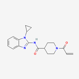 molecular formula C19H22N4O2 B2703592 N-(1-Cyclopropylbenzimidazol-2-yl)-1-prop-2-enoylpiperidine-4-carboxamide CAS No. 2361910-99-6